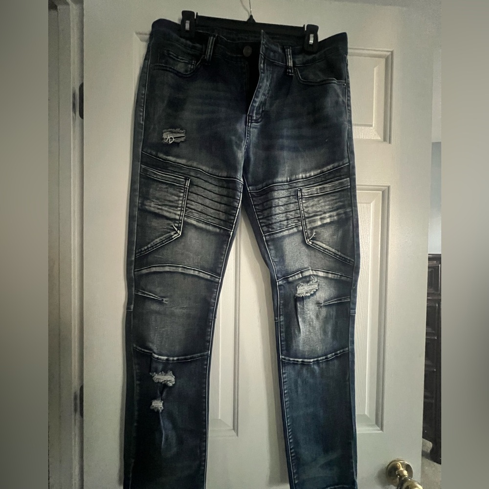 Rue 21 Premium Mens Skinny Super Distressed Jeans sz 32